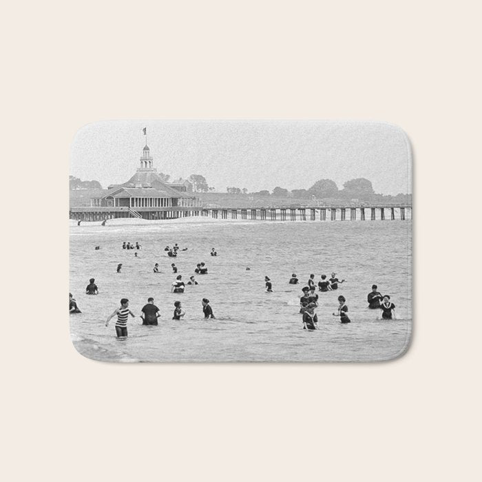 1895 Narragansett Pier and Beach, Narragansett, Rhode Island Bath Mat