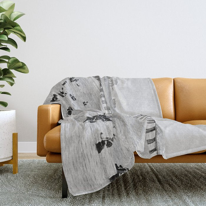 1895 Narragansett Pier and Beach, Narragansett, Rhode Island Throw Blanket