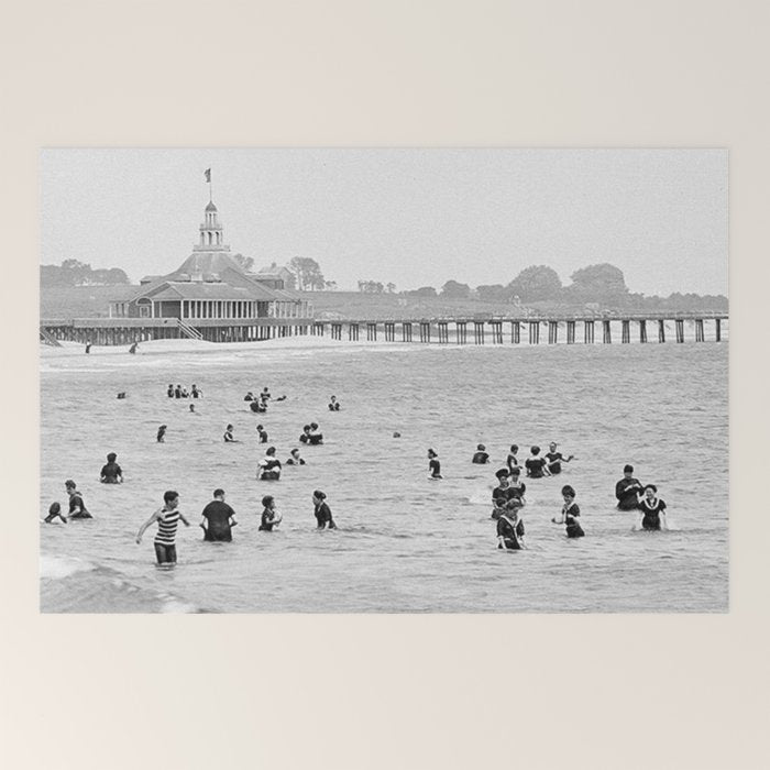 1895 Narragansett Pier and Beach, Narragansett, Rhode Island Welcome Mat