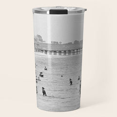 1895 Narragansett Pier and Beach, Narragansett, Rhode Island Travel Mug