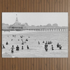 1895 Narragansett Pier and Beach, Narragansett, Rhode Island Outdoor Rug