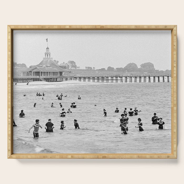 1895 Narragansett Pier and Beach, Narragansett, Rhode Island Serving Tray