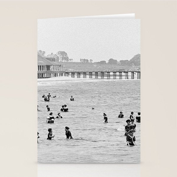1895 Narragansett Pier and Beach, Narragansett, Rhode Island Stationery Card