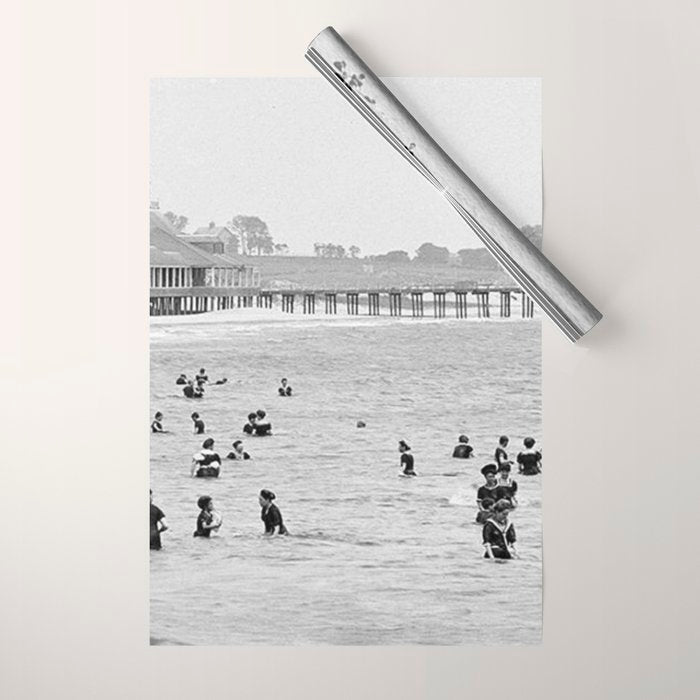 1895 Narragansett Pier and Beach, Narragansett, Rhode Island Wrapping Paper