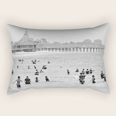 1895 Narragansett Pier and Beach, Narragansett, Rhode Island Rectangular Pillow