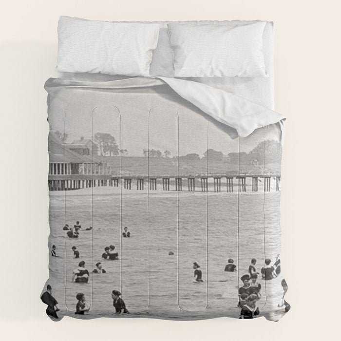 1895 Narragansett Pier and Beach, Narragansett, Rhode Island Comforter