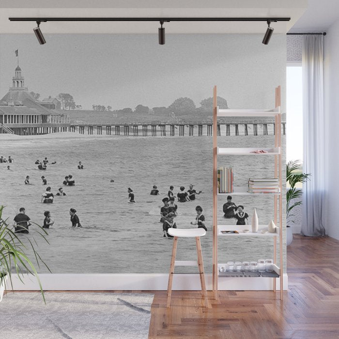1895 Narragansett Pier and Beach, Narragansett, Rhode Island Wall Mural