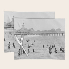1895 Narragansett Pier and Beach, Narragansett, Rhode Island Placemat