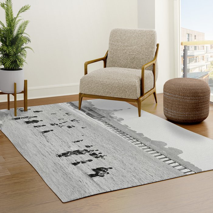1895 Narragansett Pier and Beach, Narragansett, Rhode Island Rug