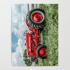 300 Vintage International Harvester Red Tractor Poster