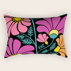 70s Disco Garden Rectangular Pillow