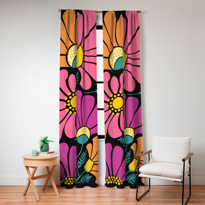 70s Disco Garden Window Curtain