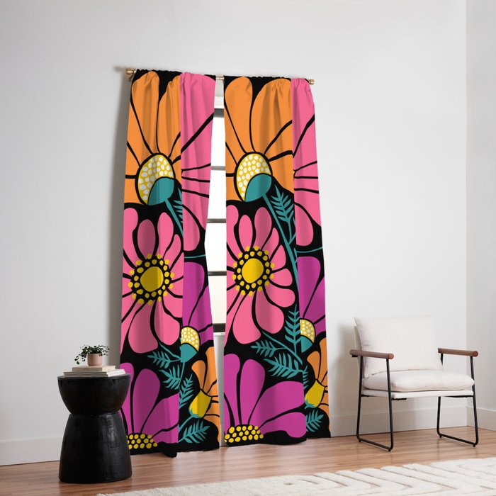 70s Disco Garden Window Curtain