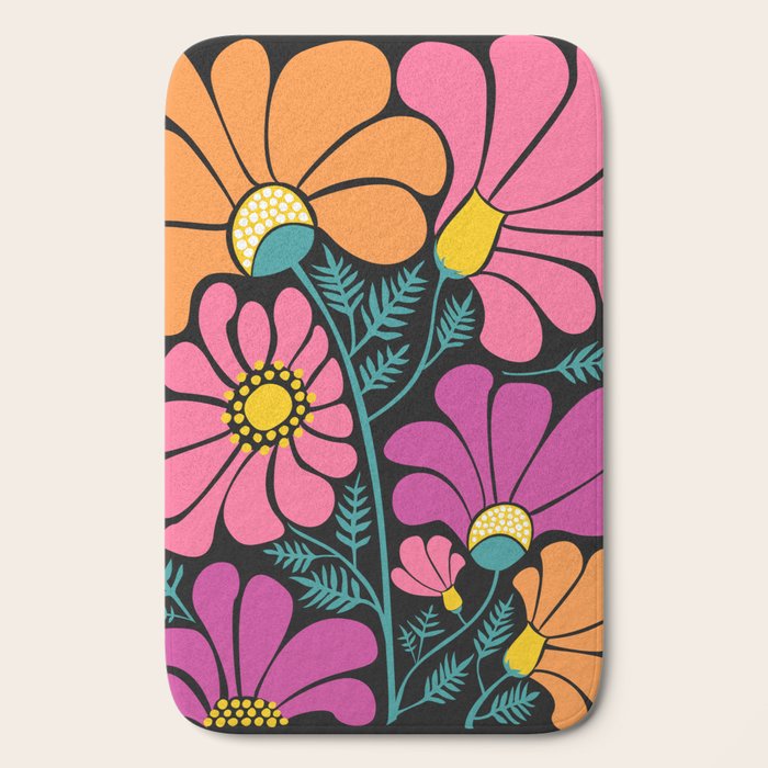 70s Disco Garden Bath Mat