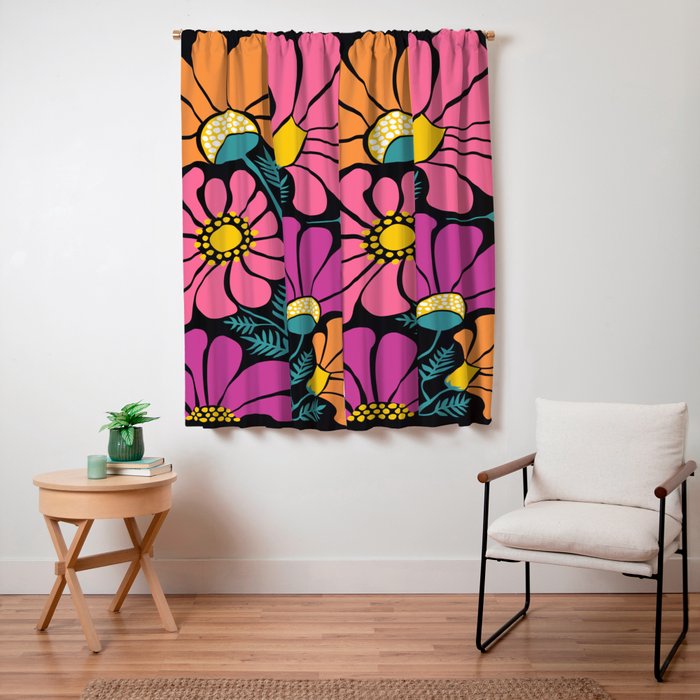 70s Disco Garden Window Curtain