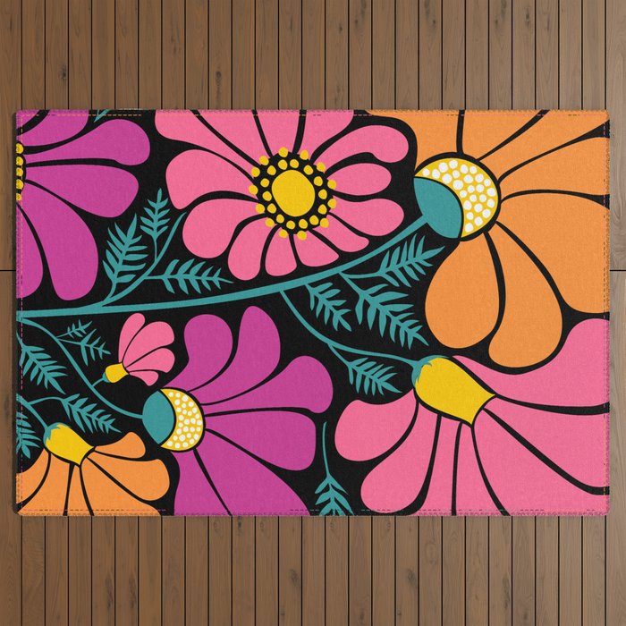 70s Disco Garden Outdoor Rug