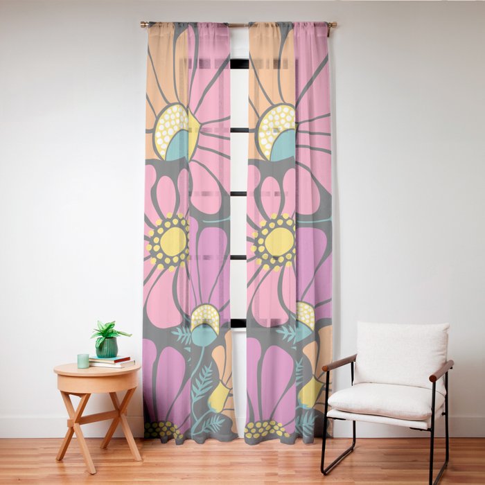 70s Disco Garden Window Curtain