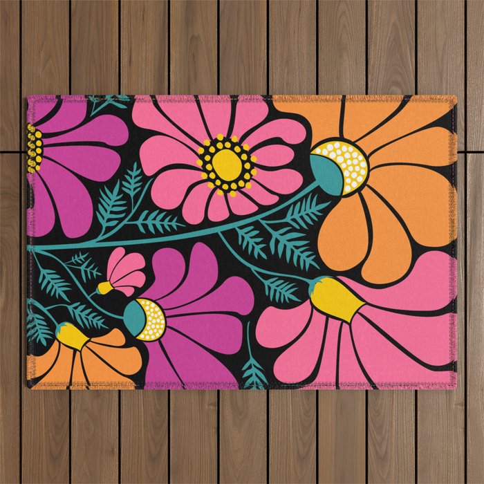 70s Disco Garden Outdoor Rug