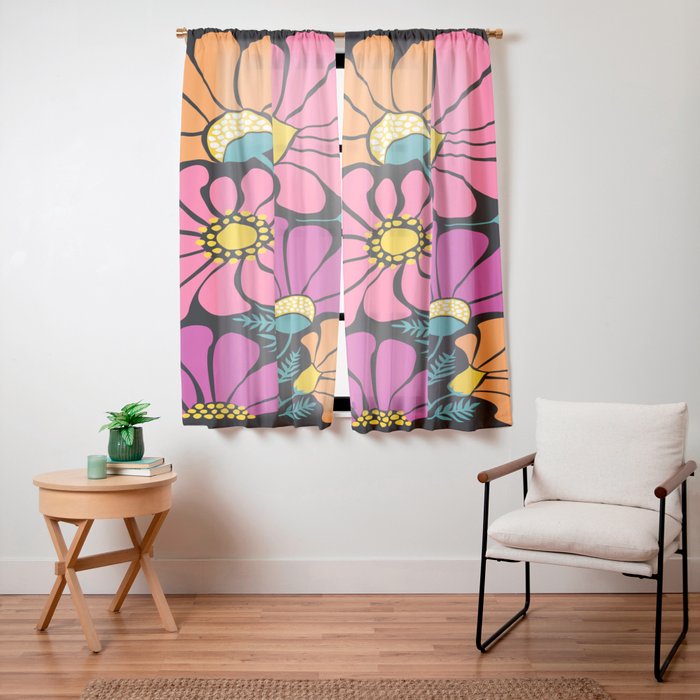70s Disco Garden Window Curtain