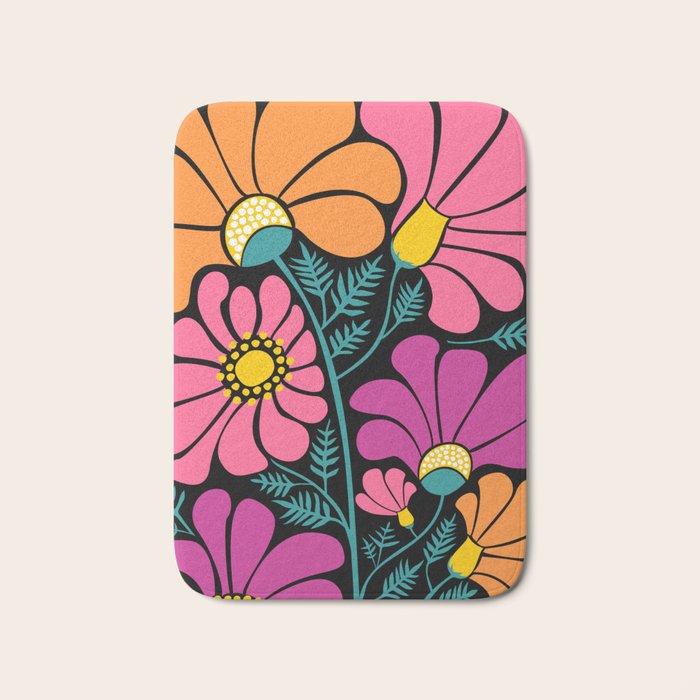 70s Disco Garden Bath Mat