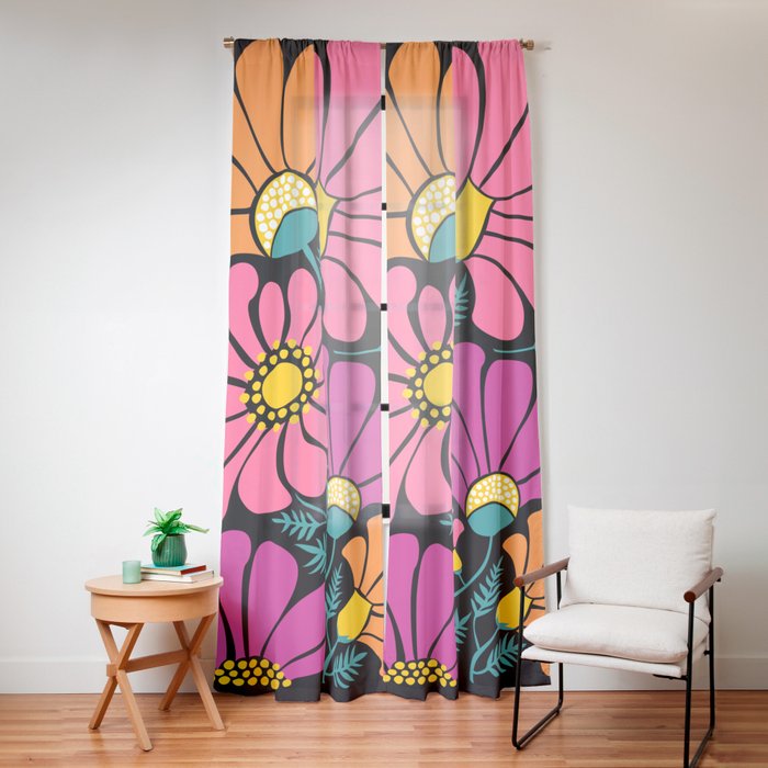 70s Disco Garden Window Curtain