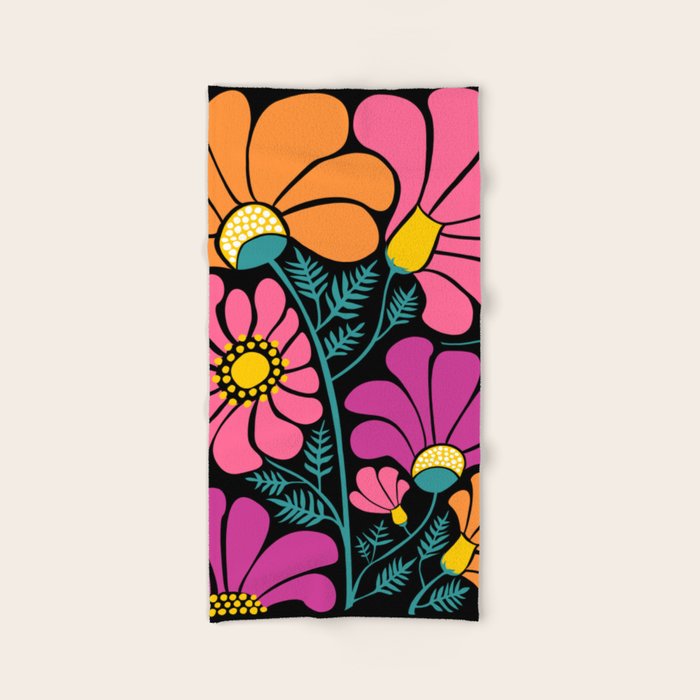 70s Disco Garden Bath Towel
