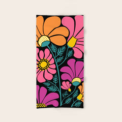 70s Disco Garden Bath Towel
