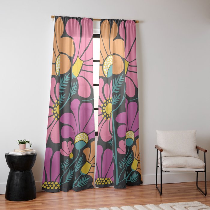 70s Disco Garden Window Curtain