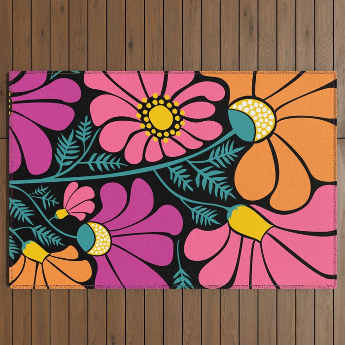 70s Disco Garden Outdoor Rug