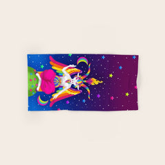 1997 Neon Rainbow Baphomet Bath Towel