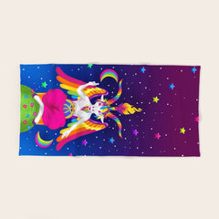1997 Neon Rainbow Baphomet Bath Towel