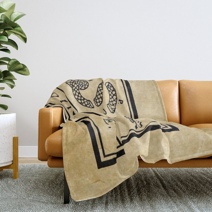 1776 "Join, or Die" Revolutionary War flag with 13 colonies, snake & no colors by Benjamin Franklin Throw Blanket