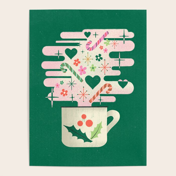 A Cup of Cheer - Warm Wishes Festive Holiday Mug Poster