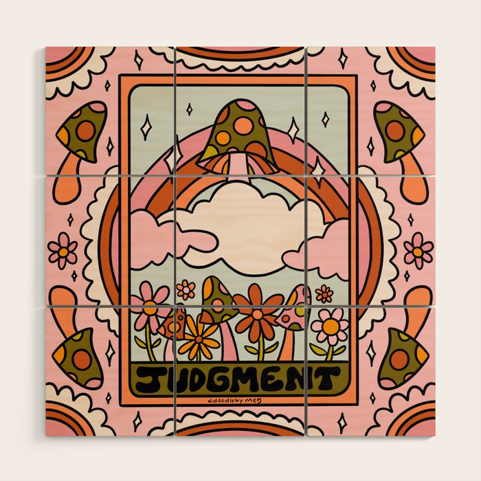 20. Judgment Tarot Mushroom Wood Wall Art