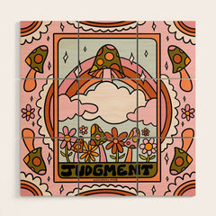 20. Judgment Tarot Mushroom Wood Wall Art