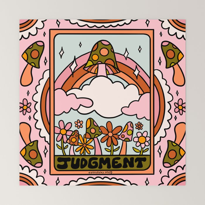 20. Judgment Tarot Mushroom Mini Art Print