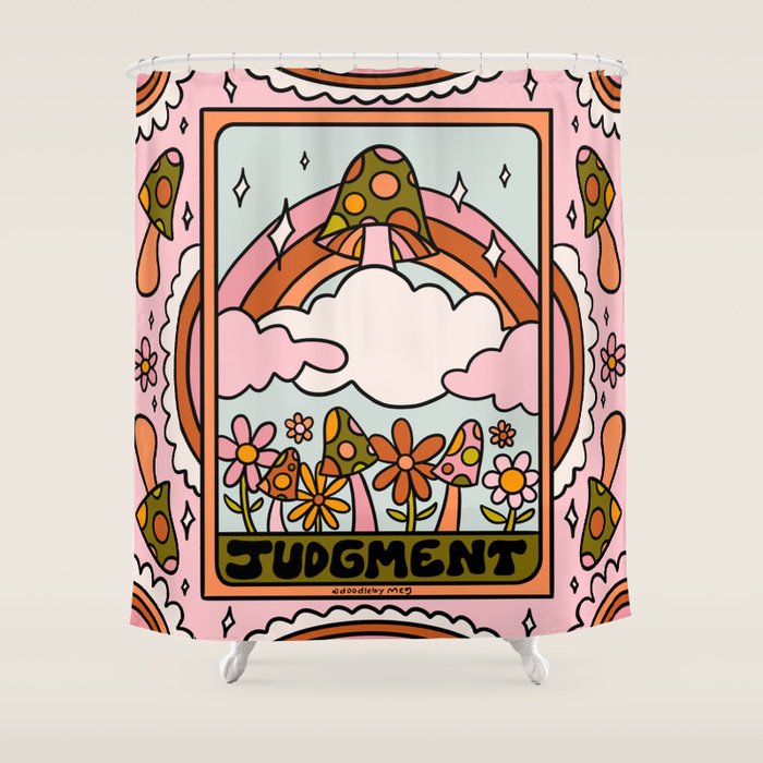 20. Judgment Tarot Mushroom Shower Curtain
