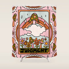 20. Judgment Tarot Mushroom Shower Curtain
