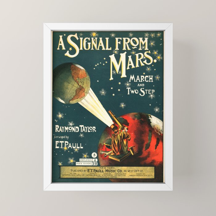 "A Signal from Mars": sheet music cover, 1901 Mini Art Print