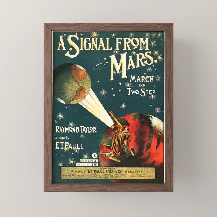 "A Signal from Mars": sheet music cover, 1901 Mini Art Print