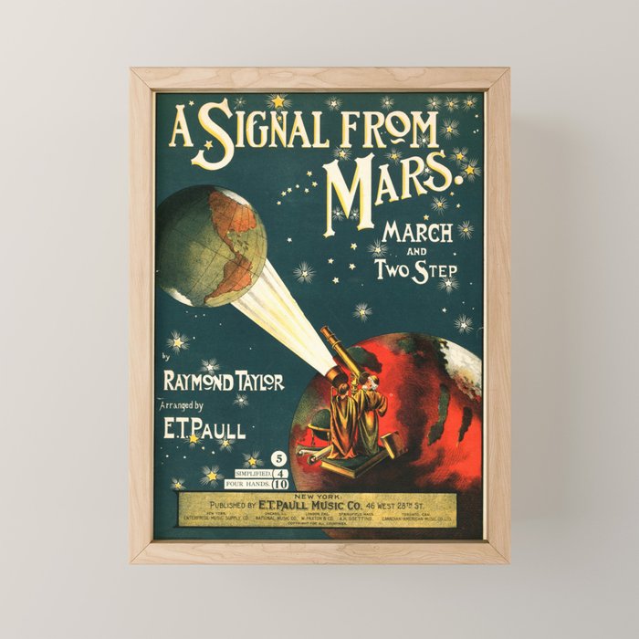 "A Signal from Mars": sheet music cover, 1901 Mini Art Print