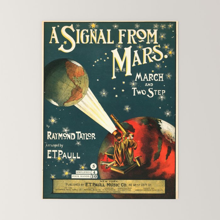 "A Signal from Mars": sheet music cover, 1901 Mini Art Print