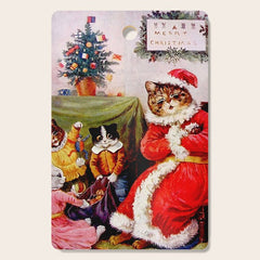 A Merry Christmas' Vintage Cat Art by Louis Wain Cutting Board