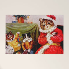 A Merry Christmas' Vintage Cat Art by Louis Wain Welcome Mat