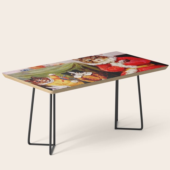 A Merry Christmas' Vintage Cat Art by Louis Wain Coffee Table
