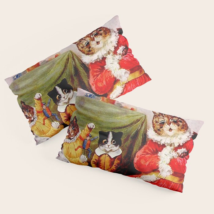 A Merry Christmas' Vintage Cat Art by Louis Wain Pillow Sham
