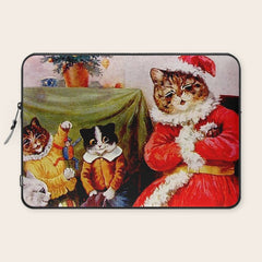 A Merry Christmas' Vintage Cat Art by Louis Wain Laptop Sleeve