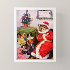 A Merry Christmas' Vintage Cat Art by Louis Wain Mini Art Print