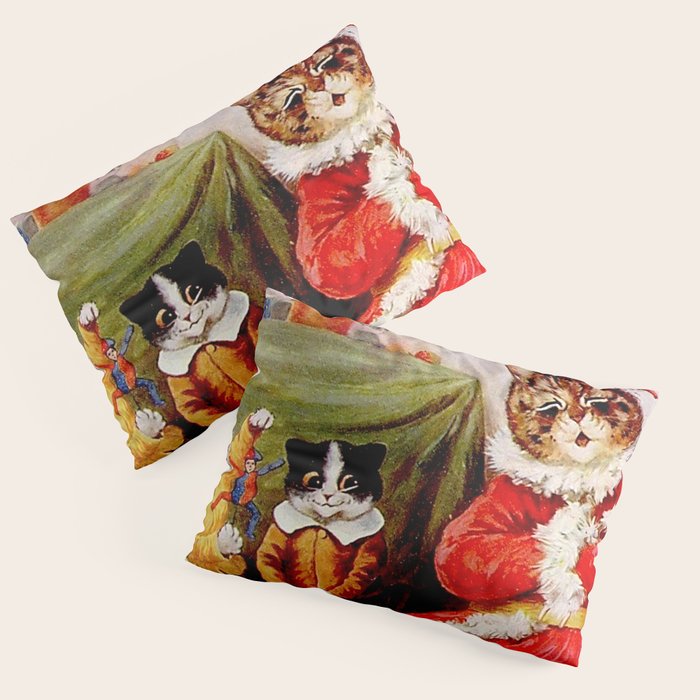 A Merry Christmas' Vintage Cat Art by Louis Wain Pillow Sham