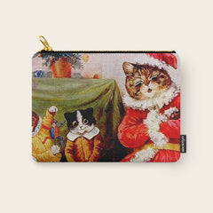 A Merry Christmas' Vintage Cat Art by Louis Wain Carry All Pouch